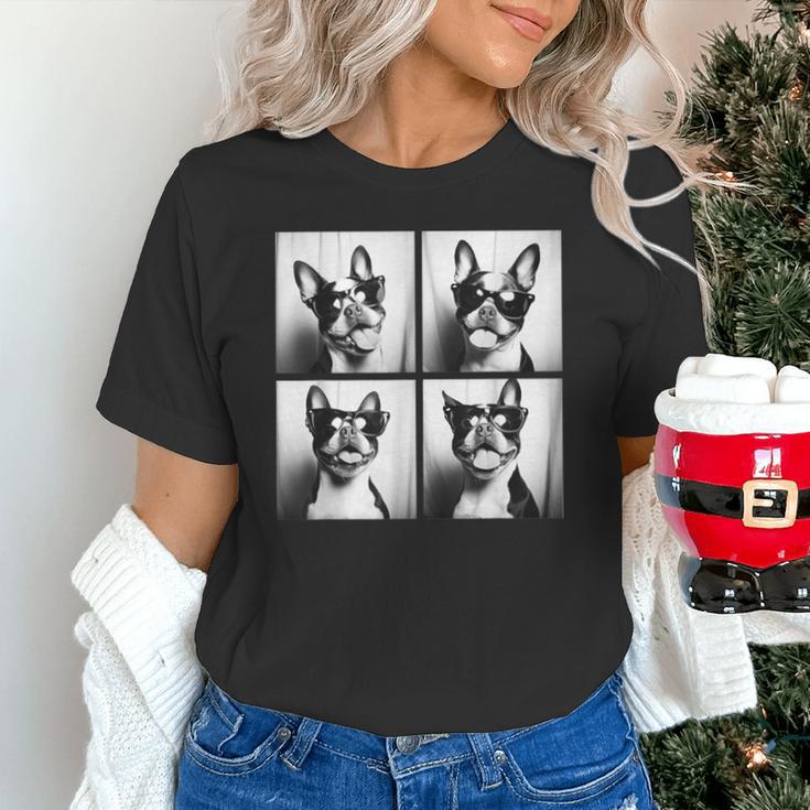 Boston Terrier Dogs With Sunglasses Photo Pets Meme Unisex T-Shirt, gift for family, gift for coworker