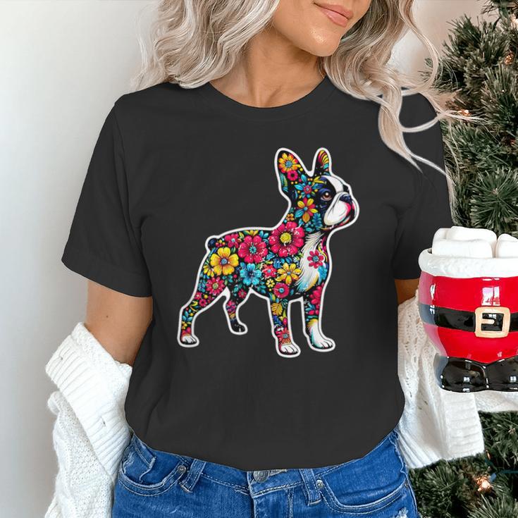 Boston Terrier Floral Vintage Dog Mom Distressed Men Women Kids Unisex T-Shirt, Boston Terrier Mom Shirts, gift for family, gift for coworker