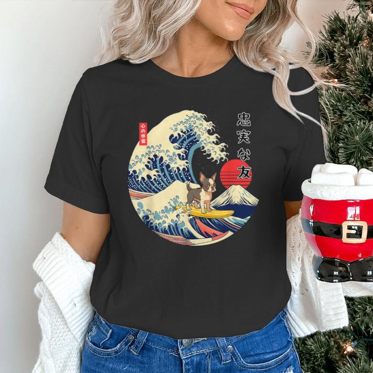 Boston Terrier Japanese Kanagawa Wave Surf Loyal Dog Men Women Kids Unisex T-Shirt, gift for family, gift for coworker