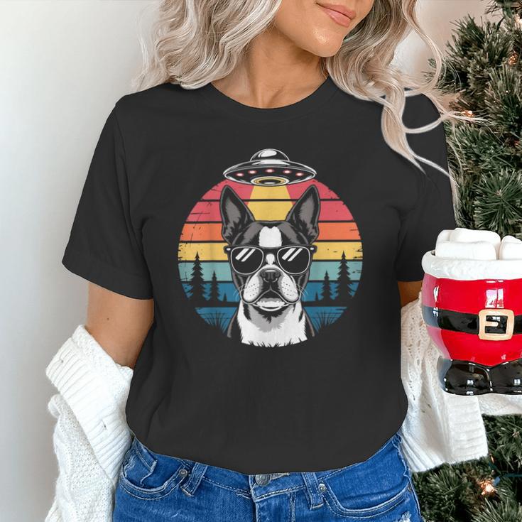 Boston Terrier UFO Alien Boston Terrier Dog Mom Dad Unisex T-Shirt, Boston Terrier Dad Shirts, Boston Terrier Mom Shirts, gift for family, gift for coworker