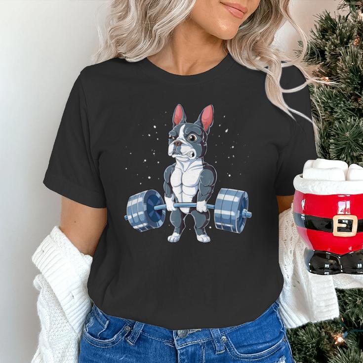Boston Terrier Weightlifting Deadlift Men Fitness Gym Unisex T-Shirt, Boston Terrier Gym Shirts, gift for family, gift for coworker