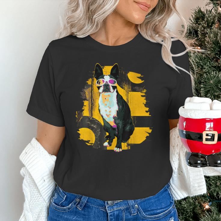 Boston Terrier s Mid-Century Modern Art s Street Grunge Unisex T-Shirt, gift for family, gift for coworker