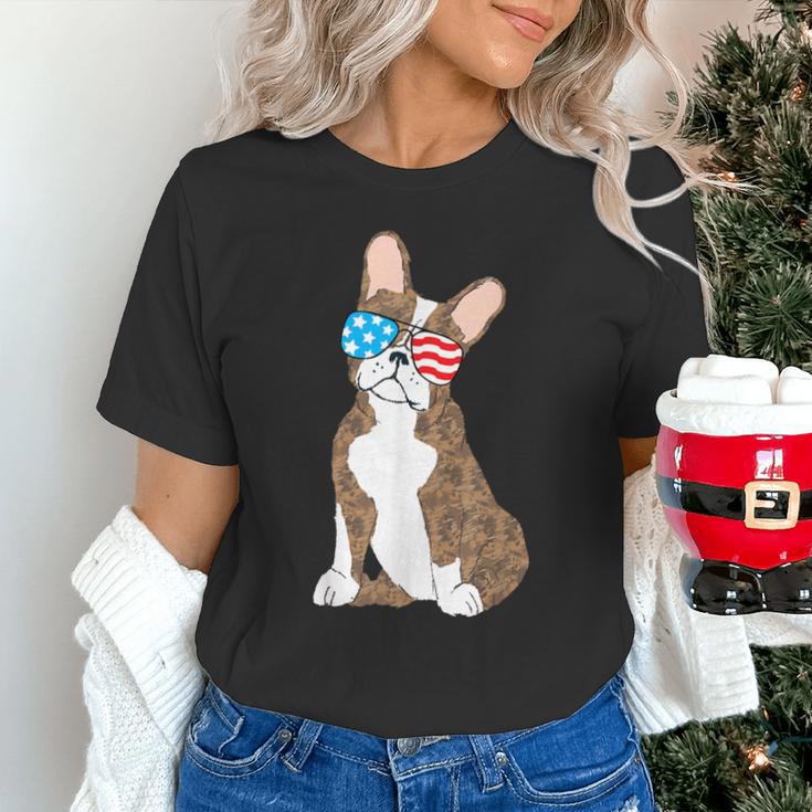 Brindle Boston Terrier Dog Patriotic Shirt USA Flag Unisex T-Shirt, Patriotic Boston Terrier Shirts, gift for family, gift for coworker