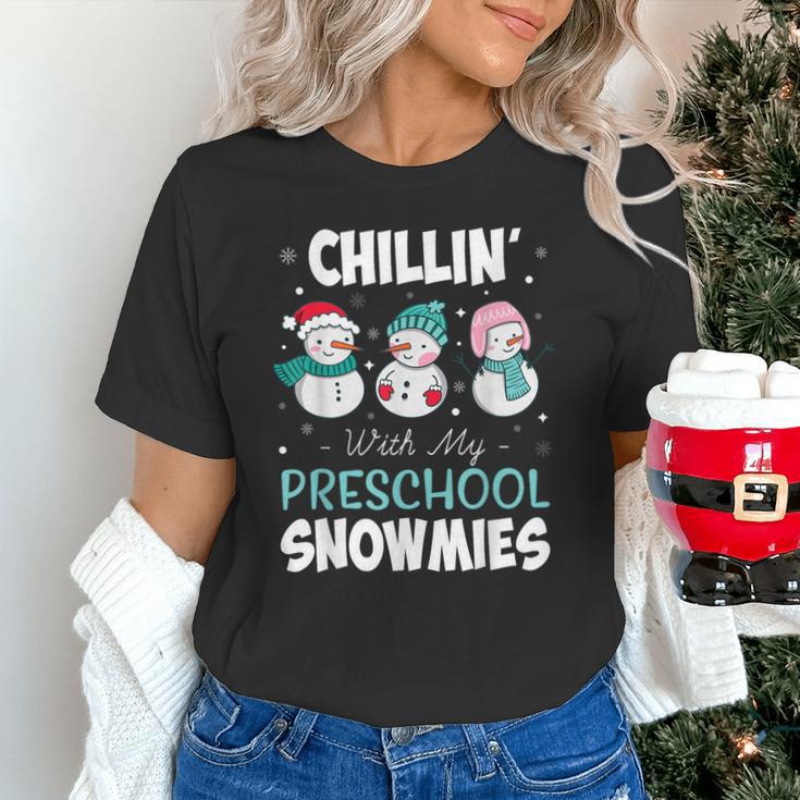 Chillin' With My Preschool Snowmies Teacher Christmas Men Women Kids Unisex T-Shirt, gift for family, gift for coworker Chillin' With My Preschool Snowmies Teacher Christmas Men Women Kids Unisex T-Shirt, gift for family, gift for coworker