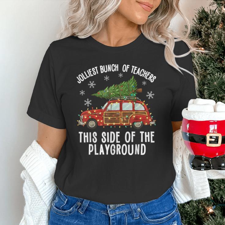 Christmas Teacher Squad Festive Car Tree Lights Xmas Unisex T-Shirt, gift for family, gift for coworker