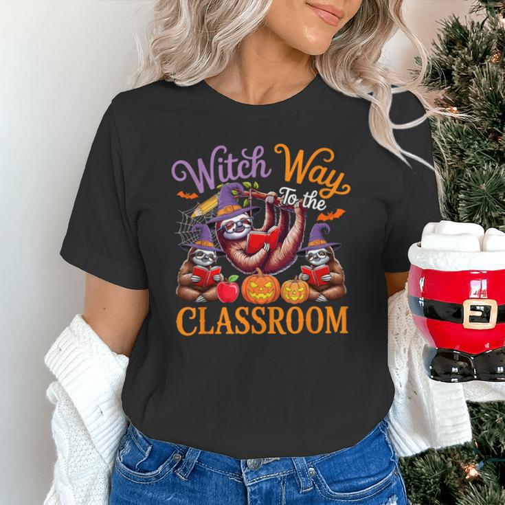 Way To Classroom Halloween Witch Three Cute Sloths Teacher Unisex T-Shirt, gift for family, gift for coworker Way To Classroom Halloween Witch Three Cute Sloths Teacher Unisex T-Shirt, gift for family, gift for coworker