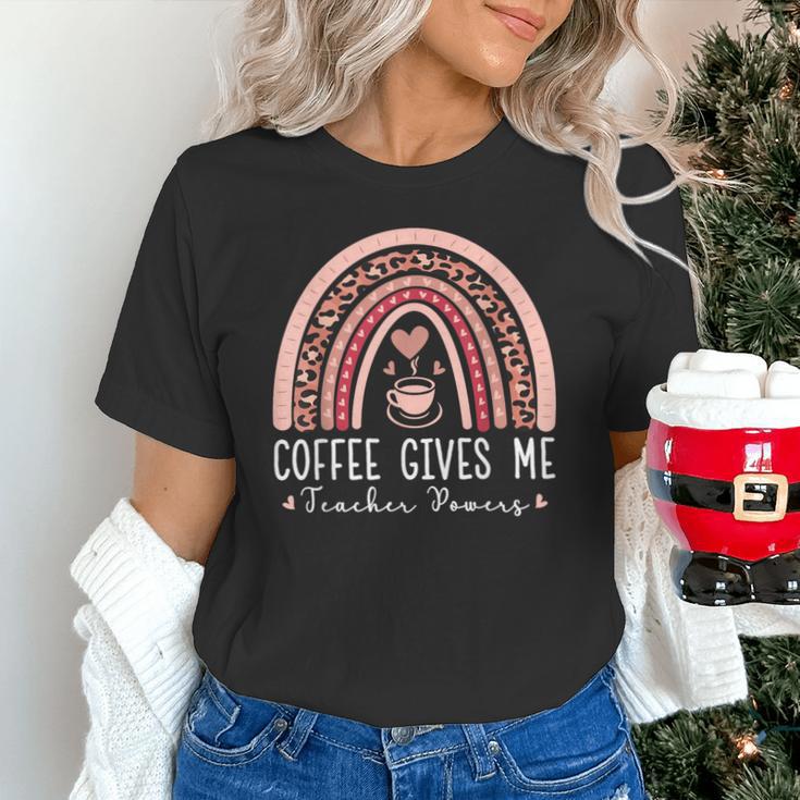 Coffee Gives Me Teacher Powers Leopard Rainbow Teacher Unisex T-Shirt, gift for family, gift for coworker Coffee Gives Me Teacher Powers Leopard Rainbow Teacher Unisex T-Shirt, gift for family, gift for coworker