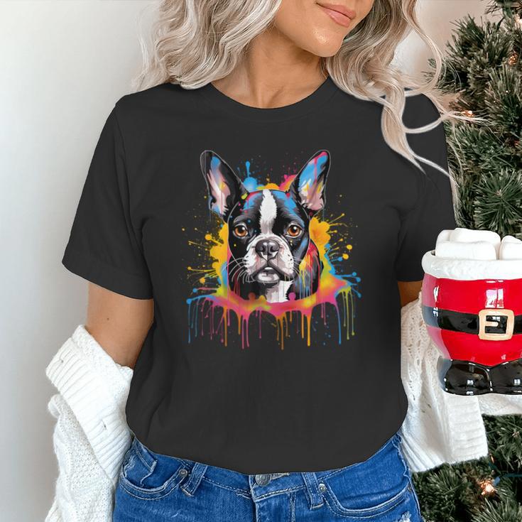 Colorful Boston Terrier Dog For Men Women Kids Unisex T-Shirt, gift for family, gift for coworker