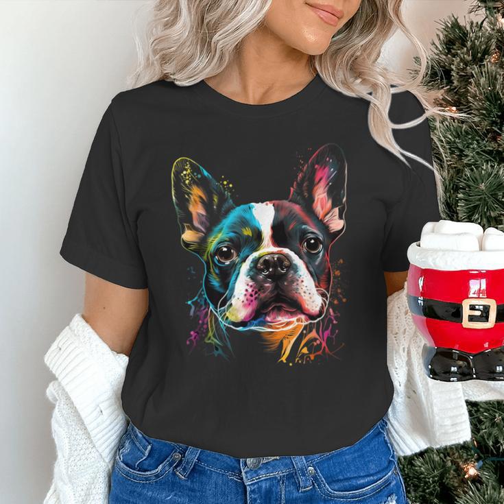Cute Boston Terrier Puppy Dog Art Lover Unique Painting For Men Women Kids Unisex T-Shirt, gift for family, gift for coworker