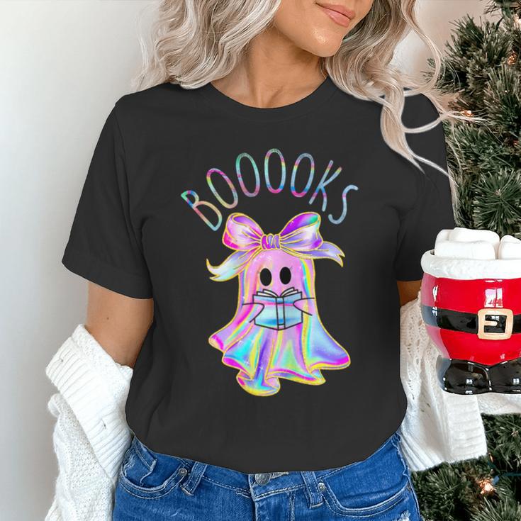 Cute Ghost Book Reading Halloween Teacher Top Girls Women Unisex T-Shirt, gift for family, gift for coworker