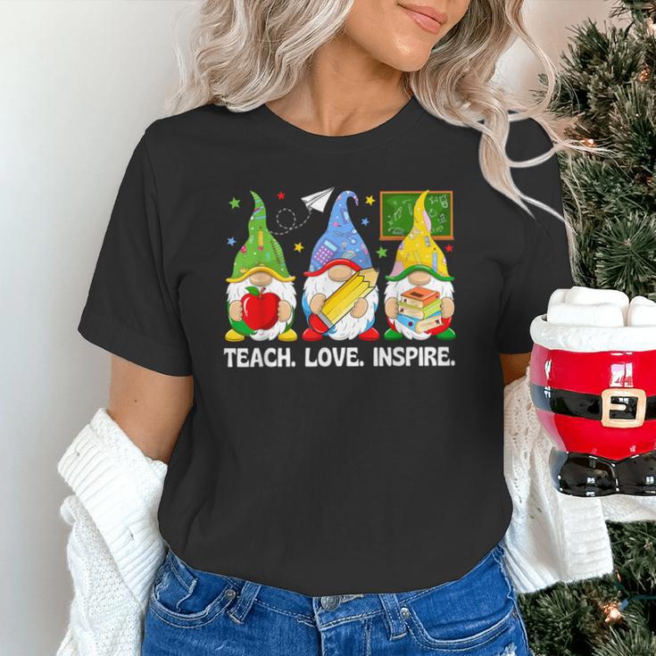 Cute Gnomes Teach Love And Inspire Back To School Teacher Unisex T-Shirt, gift for family, gift for coworker Cute Gnomes Teach Love And Inspire Back To School Teacher Unisex T-Shirt, gift for family, gift for coworker