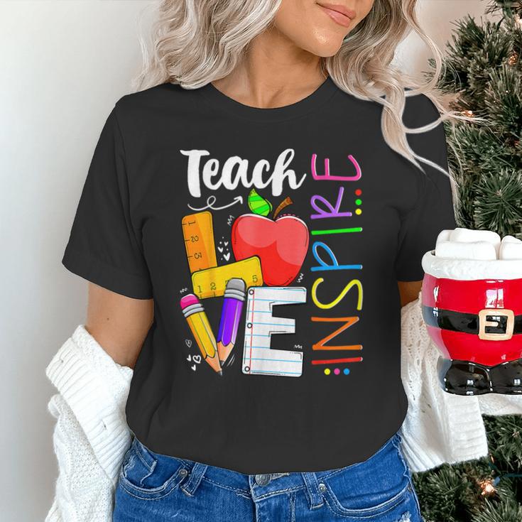 Cute Teach Love And Inspire Men Women Teacher Unisex T-Shirt, gift for family, gift for coworker Cute Teach Love And Inspire Men Women Teacher Unisex T-Shirt, gift for family, gift for coworker