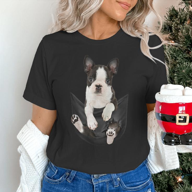 Dog Lovers Boston Terrier In Pocket Dog Face For Men Women Kids Unisex T-Shirt, gift for family, gift for coworker