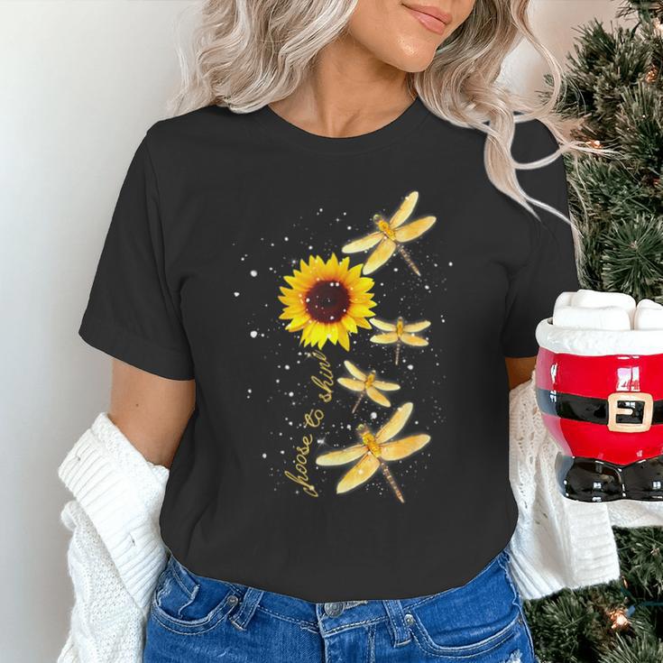 Dragonfly Sunflower Teacher Growth Mindset Choose To Shine Unisex T-Shirt, gift for family, gift for coworker Dragonfly Sunflower Teacher Growth Mindset Choose To Shine Unisex T-Shirt, gift for family, gift for coworker