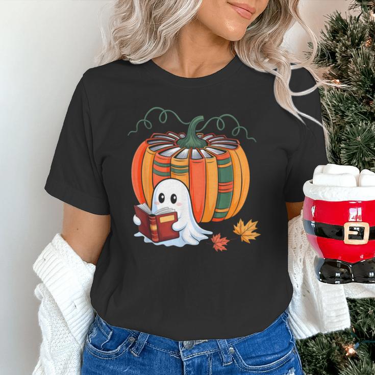 Fall Book Pumpkin Ghost Reading Books Halloween Teacher Unisex T-Shirt, gift for family, gift for coworker Fall Book Pumpkin Ghost Reading Books Halloween Teacher Unisex T-Shirt, gift for family, gift for coworker