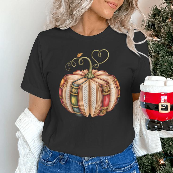 Fall Book Pumpkin Fall Librarians Bookworm Teachers Students Unisex T-Shirt, gift for family, gift for coworker