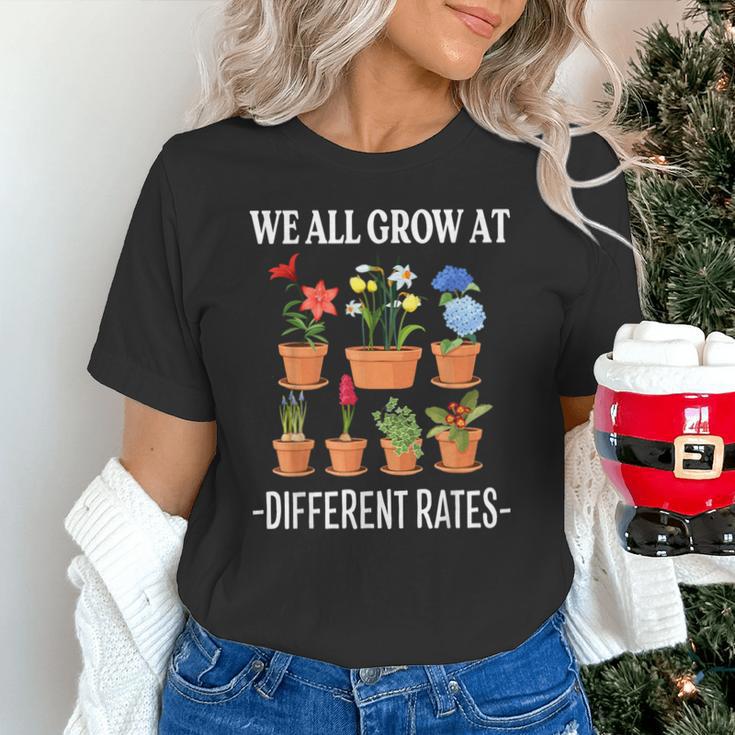We All Grow At Different Rates Back To School Teacher Unisex T-Shirt, gift for family, gift for coworker