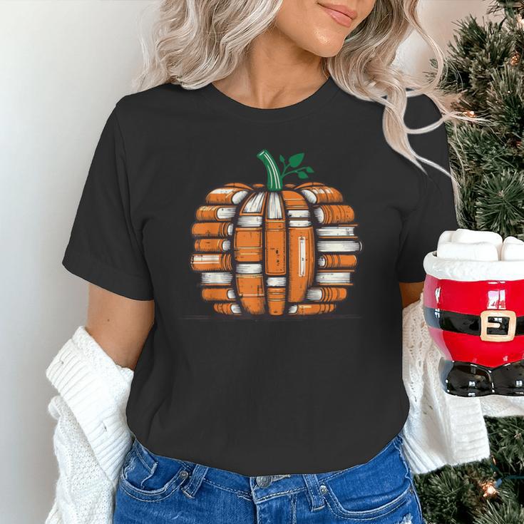 Halloween Books Pumpkin Reading Teacher Fall Men Women Unisex T-Shirt, gift for family, gift for coworker