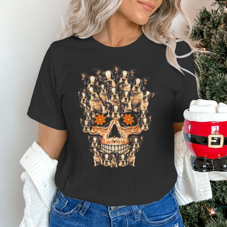 Halloween Costume Skull Boston Terrier Dog Lover For Men Women Kids Unisex T-Shirt, Boston Terrier Halloween Shirts, gift for family, gift for coworker