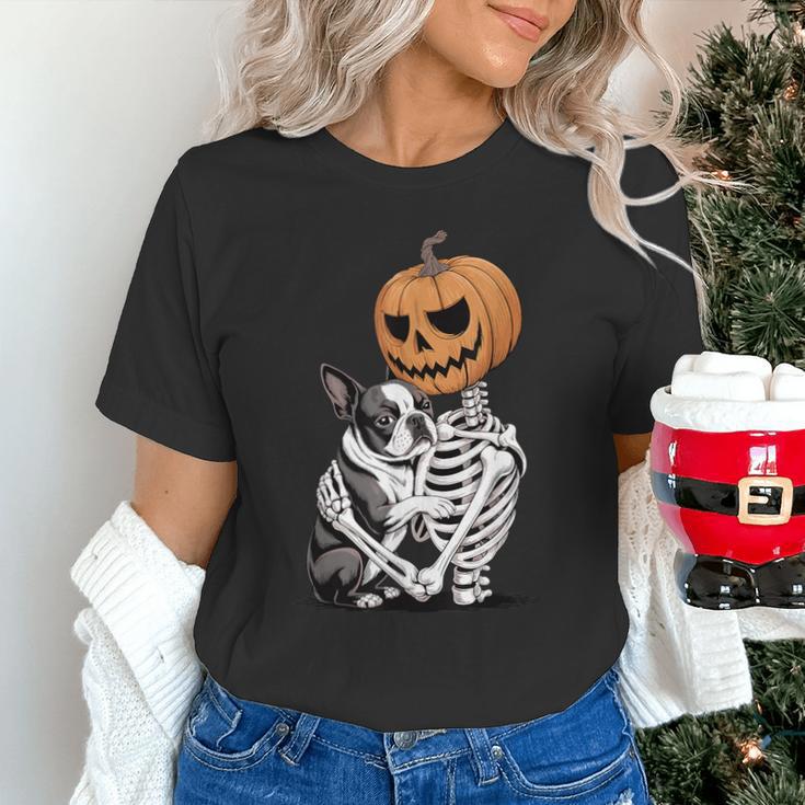 Halloween Skeleton Boston Terrier Unisex T-Shirt, Boston Terrier Halloween Shirts, gift for family, gift for coworker