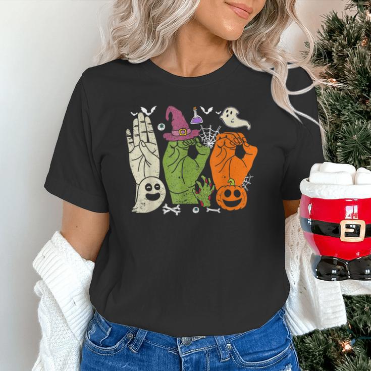 Halloween SPED Teacher Boo In ASL Boo Hands Sign Language Unisex T-Shirt, gift for family, gift for coworker