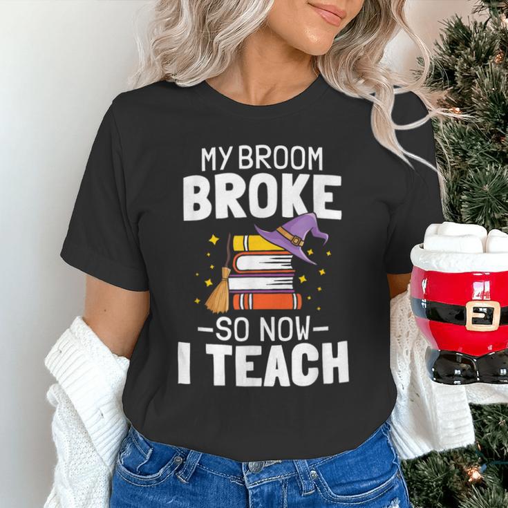 Halloween Teacher Tee My Broom Broke So Now I Teach Unisex T-Shirt, gift for family, gift for coworker Halloween Teacher Tee My Broom Broke So Now I Teach Unisex T-Shirt, gift for family, gift for coworker