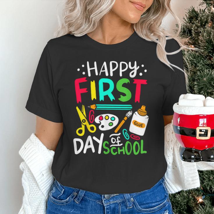 Happy First Day Of School Teacher Back To School Student Unisex T-Shirt, gift for family, gift for coworker Happy First Day Of School Teacher Back To School Student Unisex T-Shirt, gift for family, gift for coworker