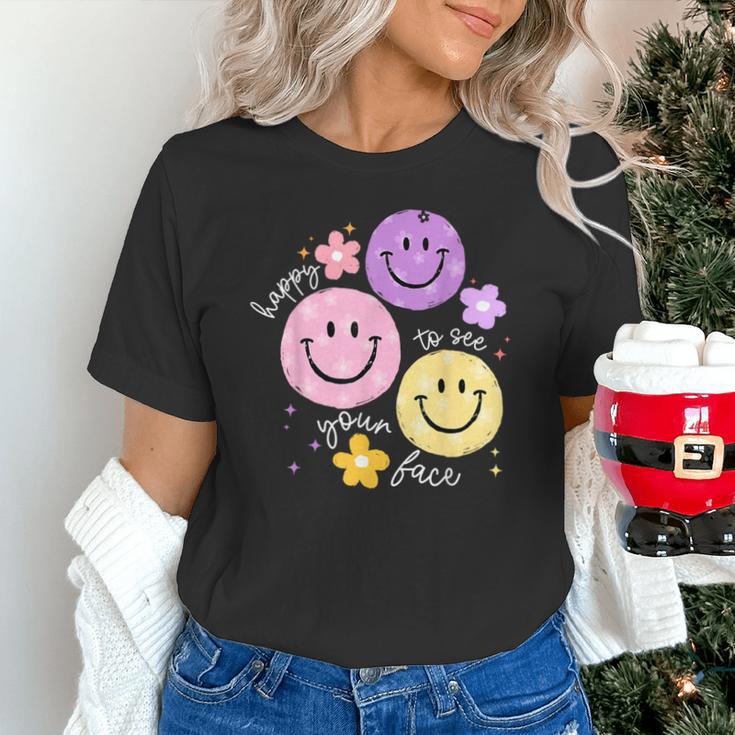 Happy To See Your Face Teacher Flower Back To School Unisex T-Shirt, gift for family, gift for coworker Happy To See Your Face Teacher Flower Back To School Unisex T-Shirt, gift for family, gift for coworker