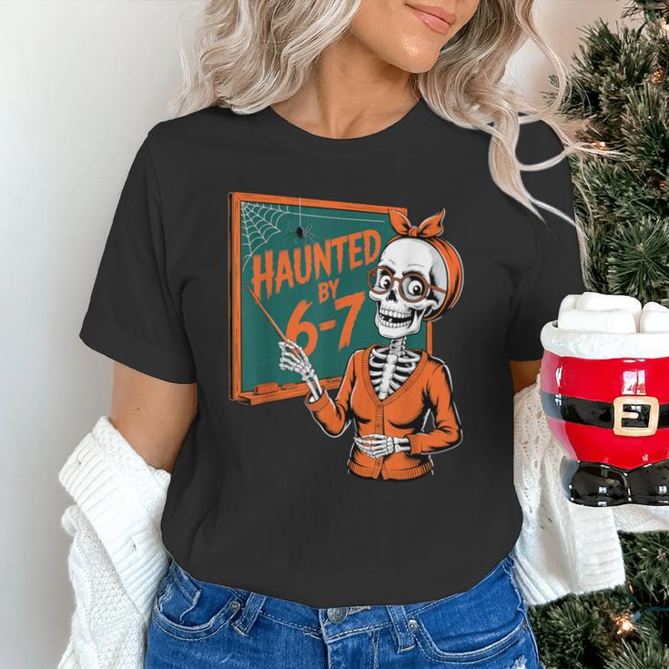 Haunted By 6-7 Six Seven 67 Math Teacher Halloween Skeleton Unisex T-Shirt, gift for family, gift for coworker Haunted By 6-7 Six Seven 67 Math Teacher Halloween Skeleton Unisex T-Shirt, gift for family, gift for coworker