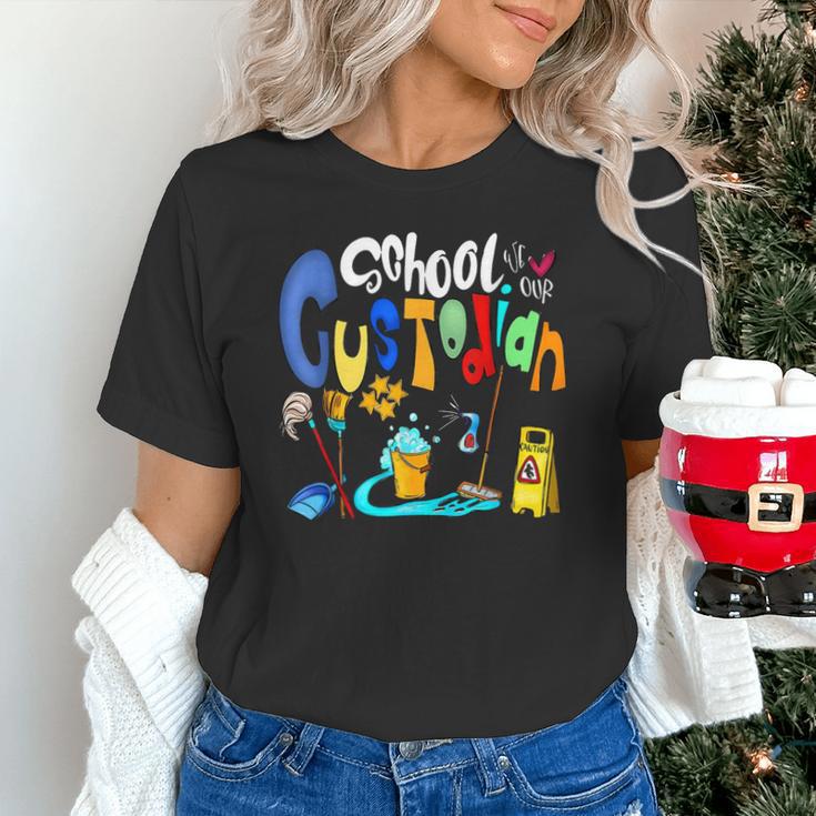 We Heart Love Our School Custodian For Teacher & Kids Unisex T-Shirt, gift for family, gift for coworker We Heart Love Our School Custodian For Teacher & Kids Unisex T-Shirt, gift for family, gift for coworker