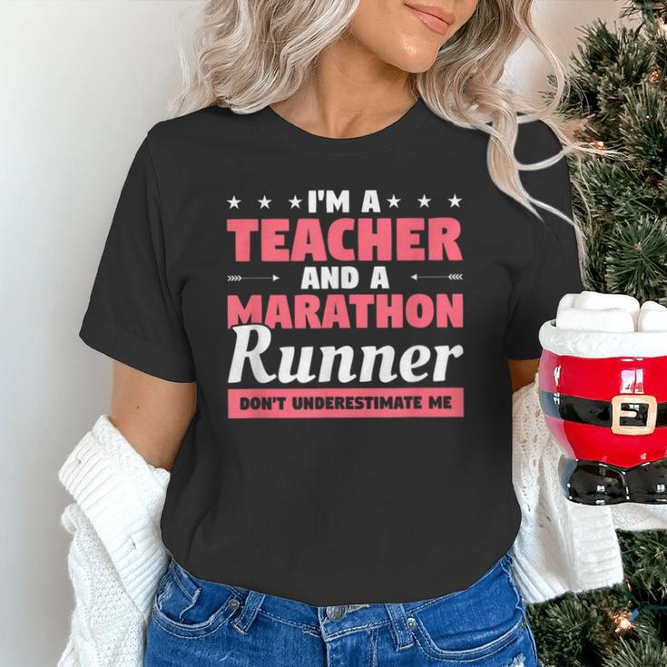 I'm A Teacher And A Marathon Runner Don't Underestimate Me Men Women Unisex T-Shirt, gift for family, gift for coworker I'm A Teacher And A Marathon Runner Don't Underestimate Me Men Women Unisex T-Shirt, gift for family, gift for coworker