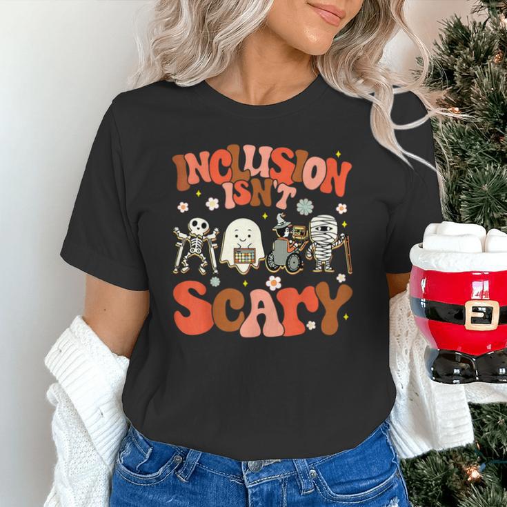 Inclusion Isn't Scary SLP Sped Teacher Halloween Unisex T-Shirt, gift for family, gift for coworker Inclusion Isn't Scary SLP Sped Teacher Halloween Unisex T-Shirt, gift for family, gift for coworker