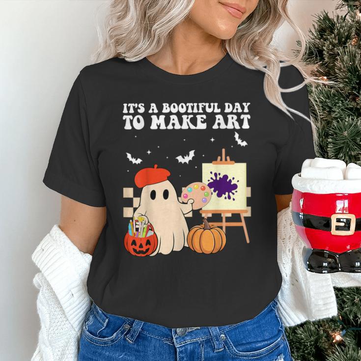 It's A Bootiful Day To Make Art Groovy Art Teacher Halloween Unisex T-Shirt, Groovy Teacher Shirts, gift for family, gift for coworker It's A Bootiful Day To Make Art Groovy Art Teacher Halloween Unisex T-Shirt, Groovy Teacher Shirts, gift for family, gift for coworker