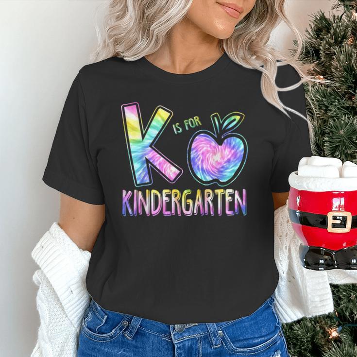 K Is For Kindergarten Teacher Tie Dye Back To School Kinder Unisex T-Shirt, gift for family, gift for coworker K Is For Kindergarten Teacher Tie Dye Back To School Kinder Unisex T-Shirt, gift for family, gift for coworker