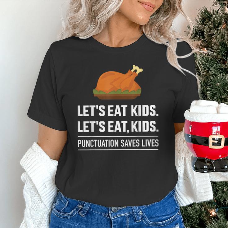 Let's Eat Kids Grammar For Thanksgiving Teacher Unisex T-Shirt, gift for family, gift for coworker