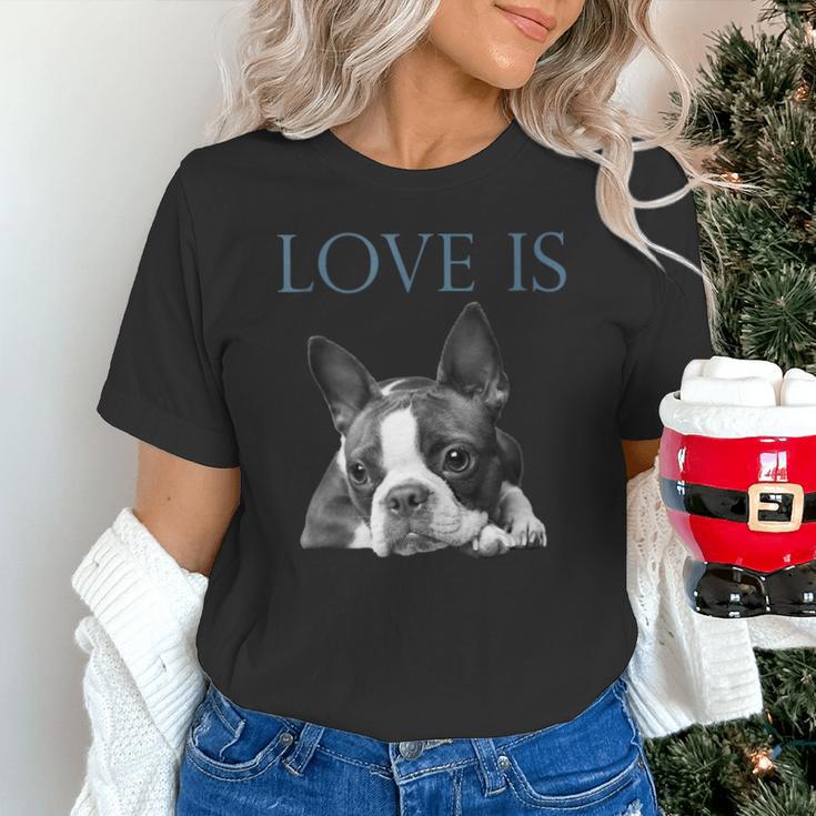 Love Is Boston Terrier Bostie Unisex T-Shirt, gift for family, gift for coworker