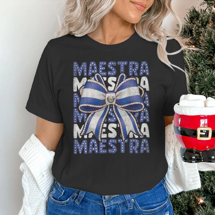 Maestra El Salvador Coquette Bow Hispanic Spanish Teacher Unisex T-Shirt, gift for family, gift for coworker Maestra El Salvador Coquette Bow Hispanic Spanish Teacher Unisex T-Shirt, gift for family, gift for coworker