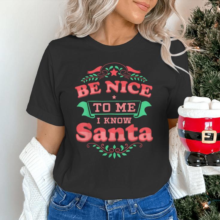 Be Nice To Me I Know Santa Teacher Christmas Men Women Unisex T-Shirt, gift for family, gift for coworker Be Nice To Me I Know Santa Teacher Christmas Men Women Unisex T-Shirt, gift for family, gift for coworker