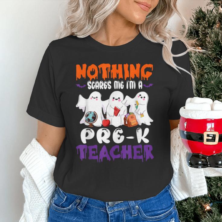 Nothing Scares Me I'm A Pre-K Teacher Halloween Ghosts Unisex T-Shirt, gift for family, gift for coworker