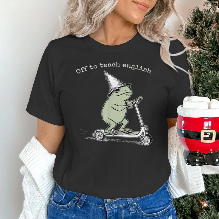 Off To Teach English Scooter Frog ESL Teacher Literature Unisex T-Shirt, Esl Teacher Shirts, English Teacher Shirts, gift for family, gift for coworker Off To Teach English Scooter Frog ESL Teacher Literature Unisex T-Shirt, Esl Teacher Shirts, English Teacher Shirts, gift for family, gift for coworker