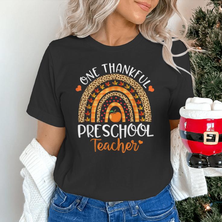 One Thankful Preschool Teacher Thanksgiving Rainbow Unisex T-Shirt, gift for family, gift for coworker One Thankful Preschool Teacher Thanksgiving Rainbow Unisex T-Shirt, gift for family, gift for coworker