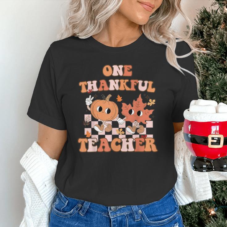 One Thankful Teacher Fall Leaves Thanksgiving Retro Unisex T-Shirt, gift for family, gift for coworker One Thankful Teacher Fall Leaves Thanksgiving Retro Unisex T-Shirt, gift for family, gift for coworker