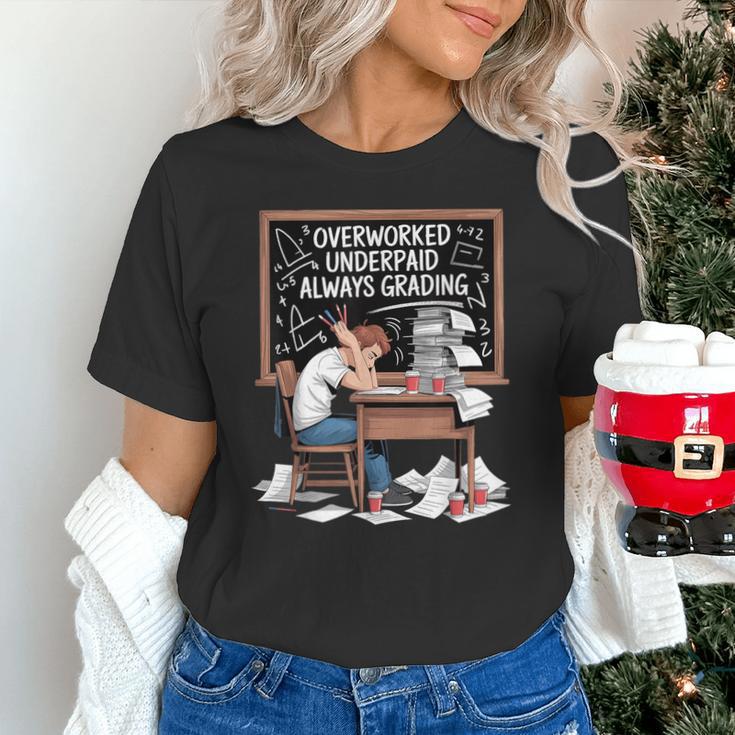 Overworked Underpaid Always Grading Teacher Unisex T-Shirt, gift for family, gift for coworker Overworked Underpaid Always Grading Teacher Unisex T-Shirt, gift for family, gift for coworker