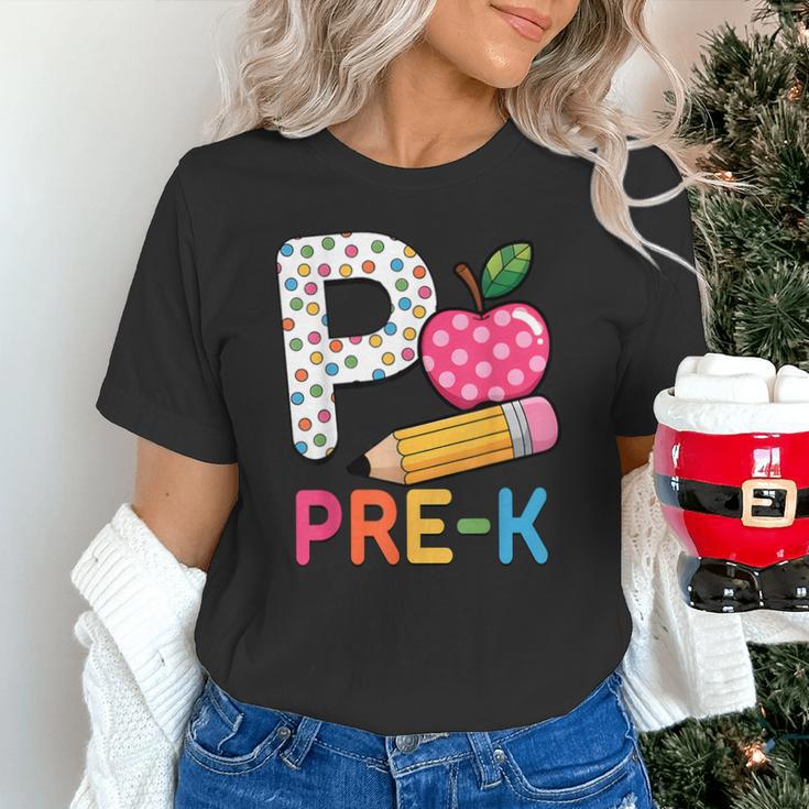 P Is For Pre K Teacher Student Pencil Apple Back To School Unisex T-Shirt, gift for family, gift for coworker