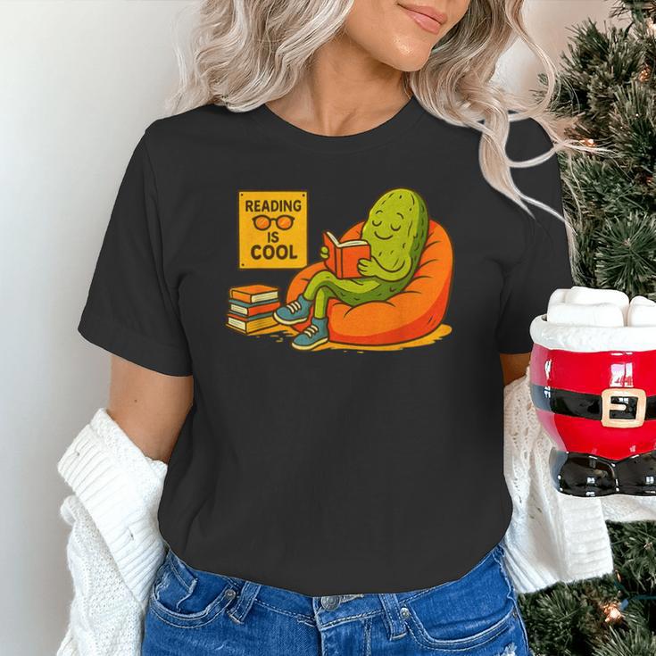 Pickle Reading Books Bookworm Teacher Librarian Kids Retro Unisex T-Shirt, gift for family, gift for coworker Pickle Reading Books Bookworm Teacher Librarian Kids Retro Unisex T-Shirt, gift for family, gift for coworker