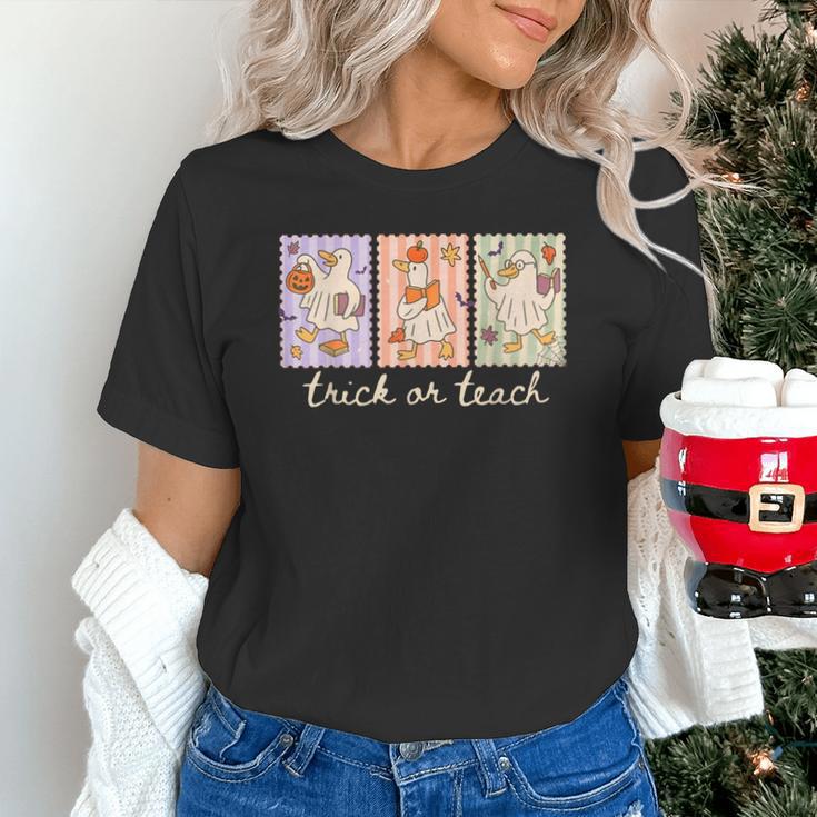 Preppy Goose Teacher Trick Or Teach Halloween Teacher Goose Unisex T-Shirt, gift for family, gift for coworker Preppy Goose Teacher Trick Or Teach Halloween Teacher Goose Unisex T-Shirt, gift for family, gift for coworker