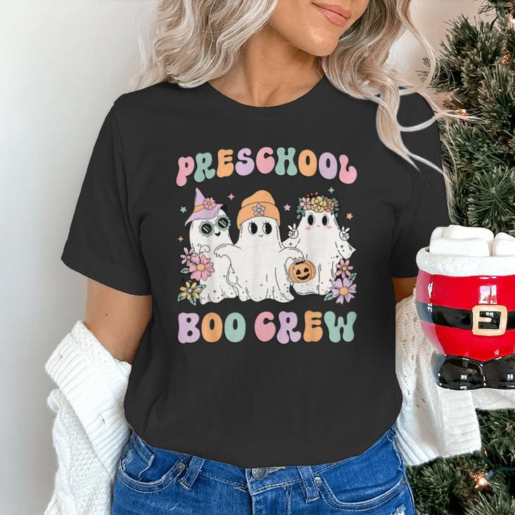 Preschool Boo Crew Groovy Halloween Floral Ghost Teacher Men Women Kids Unisex T-Shirt, Groovy Teacher Shirts, gift for family, gift for coworker Preschool Boo Crew Groovy Halloween Floral Ghost Teacher Men Women Kids Unisex T-Shirt, Groovy Teacher Shirts, gift for family, gift for coworker