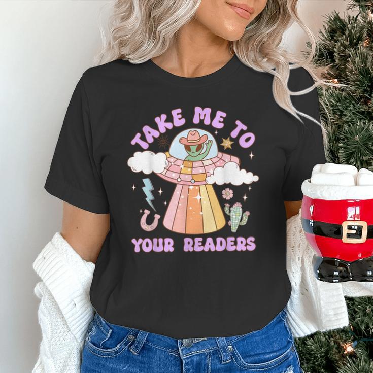 Take Me To Your Readers Alien Teacher Halloween Literacy Unisex T-Shirt, gift for family, gift for coworker
