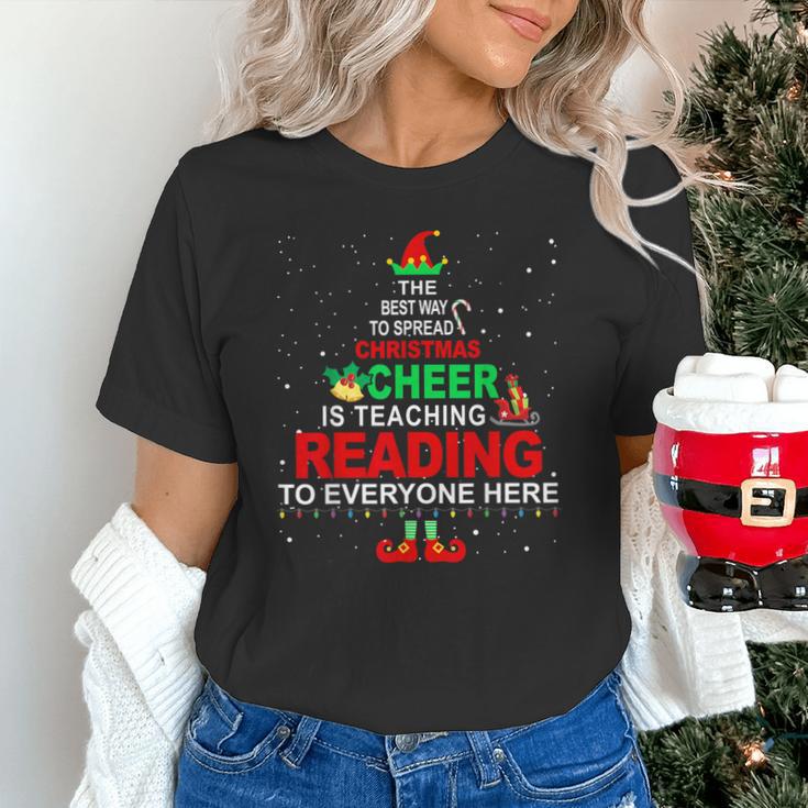Reading Teacher Christmas Shirt Elf Christmas Cheer For Men Women Unisex T-Shirt, gift for family, gift for coworker