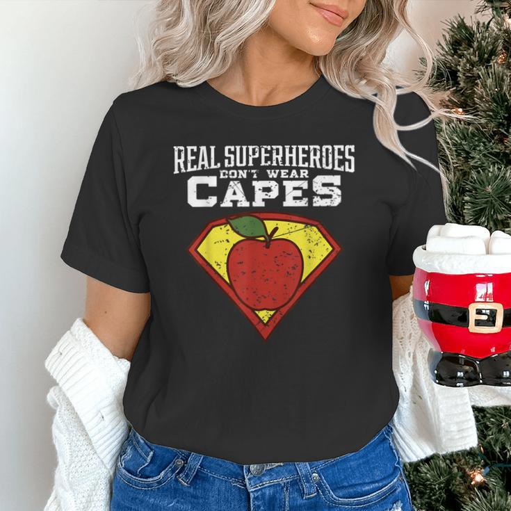 Real Superheroes Don't Wear Capes Teacher Shirt Teaching Te Unisex T-Shirt, gift for family, gift for coworker